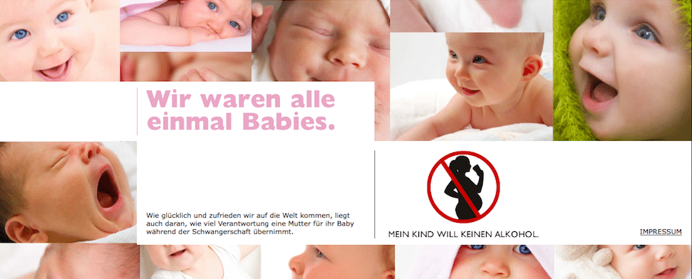 Kampagne: Sag’ Nein zu Alkohol während der Schwangerschaft!