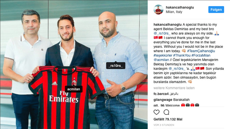 Calhanoglu ist bei AC Milan