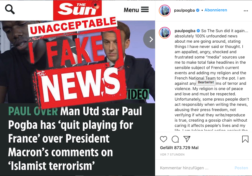 Frankreich-Star Paul Pogba über Rücktrittsgerüchte: „Fake News“